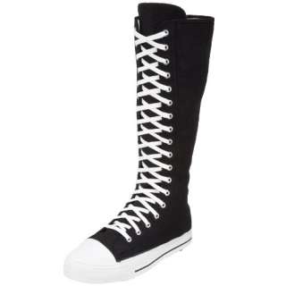 DEVIANT 301, Klassischer kniehoher Sneakerstiefel schwarz weiß 