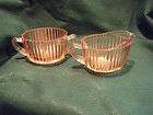 antique pink depression glass creamer and sugar bowl queen mary