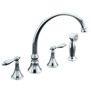   Finial 8 in. 2 Handle Side Sprayer Kitchen Faucet in Polished Chrome
