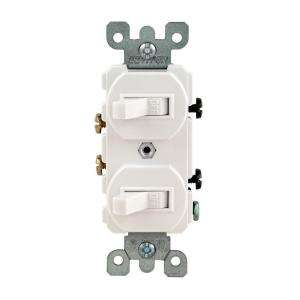 Leviton 15 Amp Combination Double Switch R62 05224 2WS at The Home 