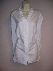 JONES NEW YORK Woman White 100% Cotton Long Sleeve Blouse Top 3X NWT 
