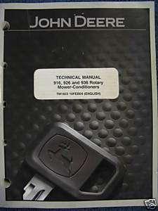 John Deere 916 926 936 Mower Conditioner Technical Repair Manual 