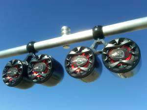 WAKEBOARD BOAT TOWER SPEAKERS  DOUBLE BLACK BULLETS RED  
