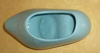 indian baby blue robin egg frankoma dutch pottery shoe hand made wood 