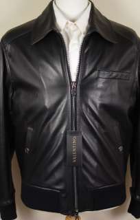   JACKET $3980 BLACK LEATHER SIGNATURE QUILTED BOMBER COAT 42R 52e NEW