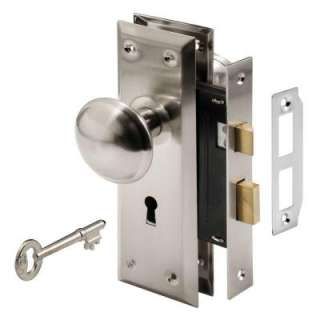   Mortise Lock Set, Keyed, Nickel Plated Knobs E 2330 