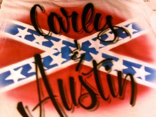 Airbrush Personalized Rebel Flag with Airbrushed Name size S M L XL T 