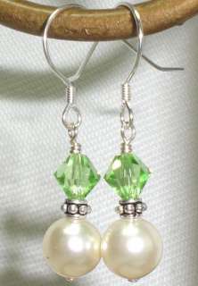  Green Crystal Pearl Bridesmaid Bridal Wedding Earrings 77 Color 