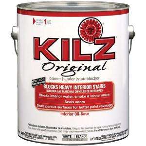 KILZ 1 Gal. Oil Based White Original Sealer, Primer and Stain Blocker 