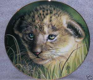 MINT Collector Plate Big Wild Cat LION CUB by QUA  
