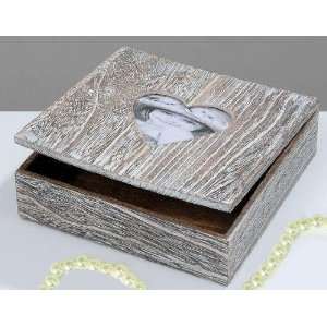 Holz Box mit Herz Fotorahmen Schmuckkasten Holzkiste Vintage  