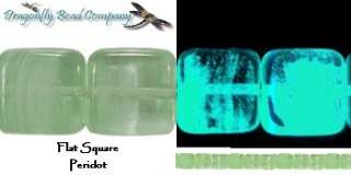 Glow In The Dark Flat Square Beads  