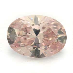 Rare Certified Fancy Orangy Pink Loose Natural Diamond Oval SI1 0.21ct 