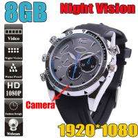 HD 8GB Night Vision 1080P Waterproof Spy Watch wristwatch Camera DVR 