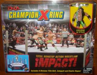 2006 Marvel toys impact TNA CHAMPION X RING Exclusive AJ STYLES mint 
