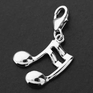 925 Sterling Silver Charm Pendent Lovely Musical Note  