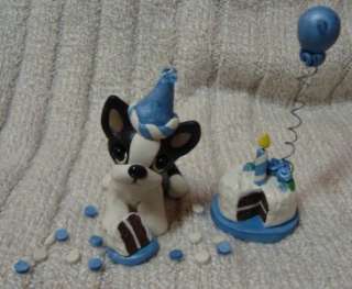 Clay Sculpture Birthday BOSTON TERRIER Pick Your Month  