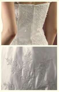 Princess Floor length Satin Wedding Dress With Applique  
