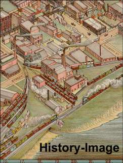 1895 KANSAS CITY STOCKYARDS LARGE WALL MAP  