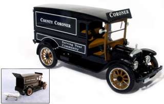 1920 WHITE AMBULANCE   COUNTY CORONER VAN WITH GURNEY  