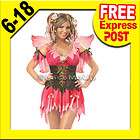 Adult ROSE FAIRY Costume Fancy Dress Up Tinkerbell Free Wings Ladies 