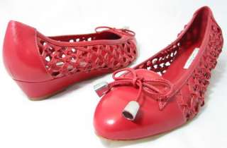 225 C.LABEL CARMEN Red Womens Shoes Wedge 7 M  