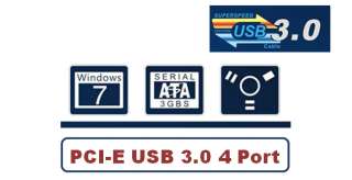 USB 3.0 Karte PCIE Karte für PC Hight Speed 4 Port+Kabe  