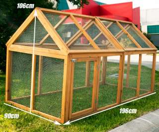 6ft Chicken Rabbit Hutch, Guinea Pig Cage Run, Coop Extension for 
