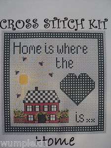 Home is Where the Heart Is~Cross Stitch Kit~New~Black~  