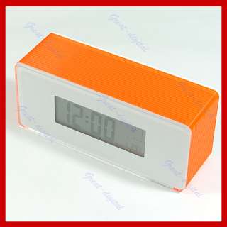 LCD Digital Clock Alarm Thermometer Snooze AQ137 Orange  