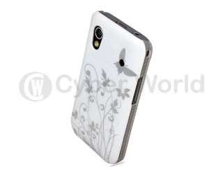 WHITE BUTTERFLY DESIGN CASE COVER Samsung Galaxy ACE  
