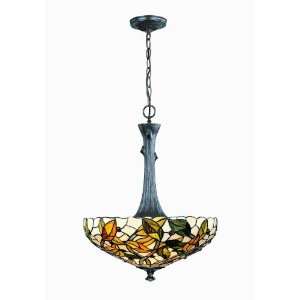 Lite Source C7385 Dark Bronze Harvest Stained Glass / Tiffany Two 