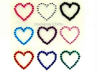   diamante HEARTS rhinestone body gem CLEAR, HOT PINK, RED or MIXED