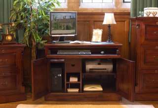 Nara SOLID MAHOGANY furniture HIDDEN HOME OFFICE desk  