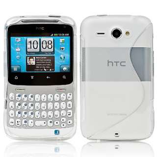 CLEAR S LINE WAVE SILICON GEL CASE COVER FOR HTC CHACHA  