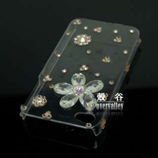 bling Swarovski crystal flower hard case cover iPhone 4 4g d4  