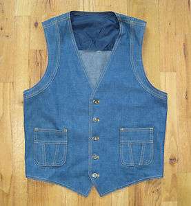 Vintage LEE Jeans Denim Vest Waistcoat Mens M   L PERFECT  