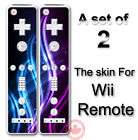 Neon Blue Purple Arts SKIN COVER STICKER for Wii Remote