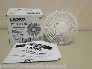 Lasko Adjustable 6 Inch White Clip Fan 2004W  