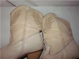 Womens Vintage DINGO Beige Leather Western Cowboy Boots 8  
