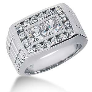  1.0 Ct Men Diamond Ring Wedding Band Princess Cut Channel 