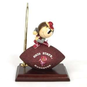  Ohio State Buckeyes Ncaa Mascot Desk Pen & Clock Set (6.5 