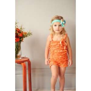  Baby Lace Ruffle Romper   Peach (newborn) Baby