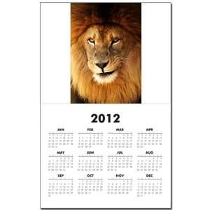 Calendar Print w Current Year Male Lion Smirk