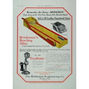  1926 Ad Brinkman Bowling Alley Pin Setter Toy Phone 