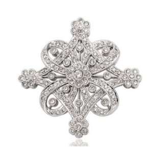    One Carat Diamond Vintage Style 14k White Gold Pin Jewelry