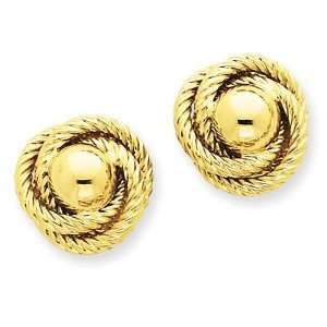  Twisted Fancy Love Knot Post Earrings in 14k Yellow Gold 
