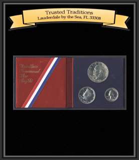 1776 1976 BICENTENNIAL SILVER SET 3 COIN SET  