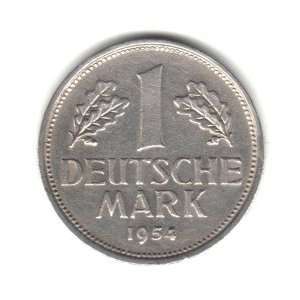  1954 D Germany Federal Republic 1 Mark Coin KM#110 
