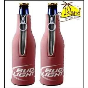  (2) Bud Light Pink Womens Beer Bottle Koozies Cooler 
